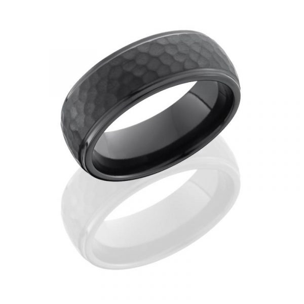 Lashbrook Zirconium 9mm Domed Band with Grooved Edges Boca Raton