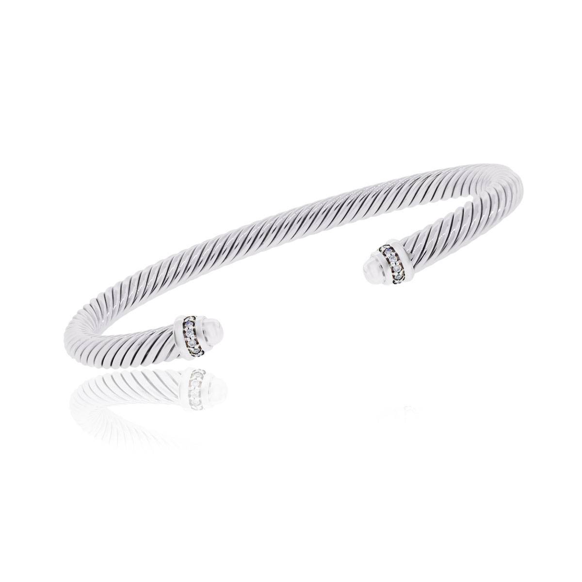 David Yurman pearl and silver cable bracelet