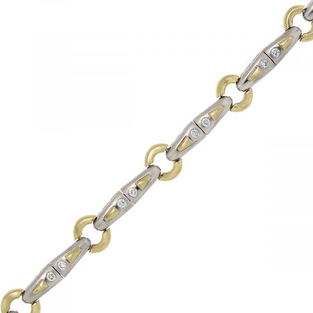 18k Two Tone Gold 1ctw Diamond Men's Bracelet