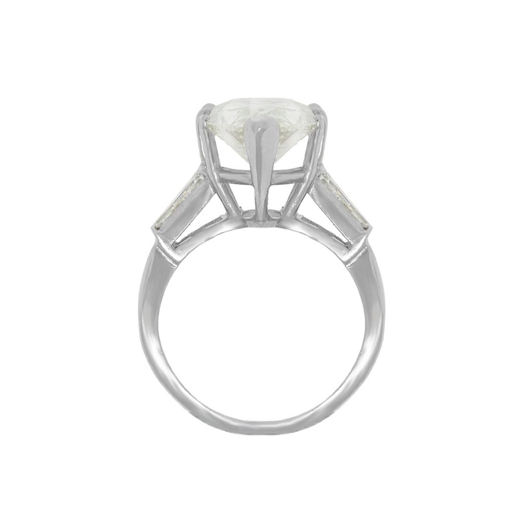 Platinum 5.07ct Pear Shape Diamond Engagement Ring