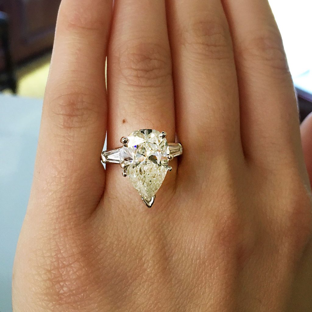 Platinum 5.07ct Pear Shape Diamond Engagement Ring