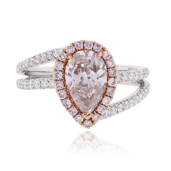 White/Rose Gold Diamond Engagement Ring