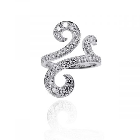 Van Cleef & Arpels Oiseaux 18k White Gold 1.1ctw Diamond Ring