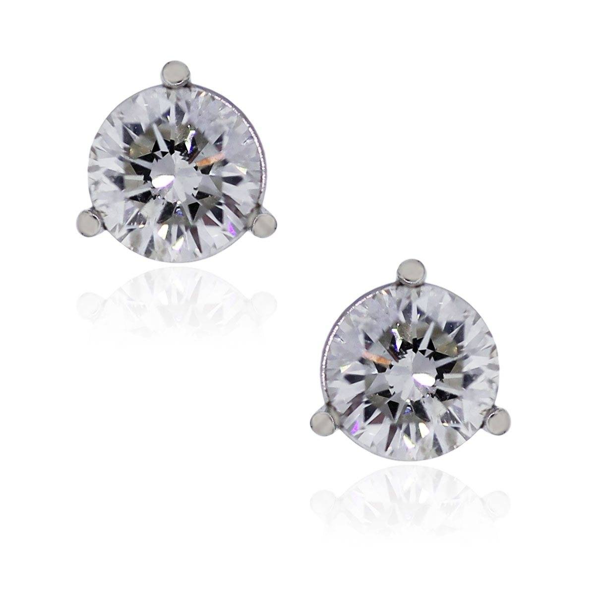 White gold stud earrings