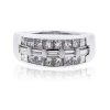 18k white gold princess cut baguette diamond ring