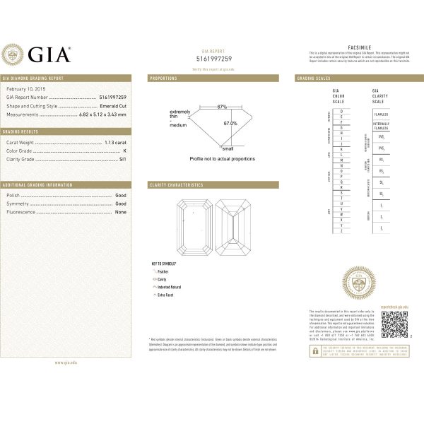 GIA certified diamond pendant certificate