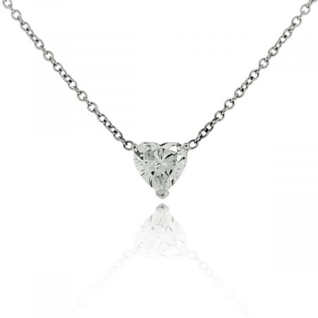 Heart Shaped Diamond Necklace GIA Certified