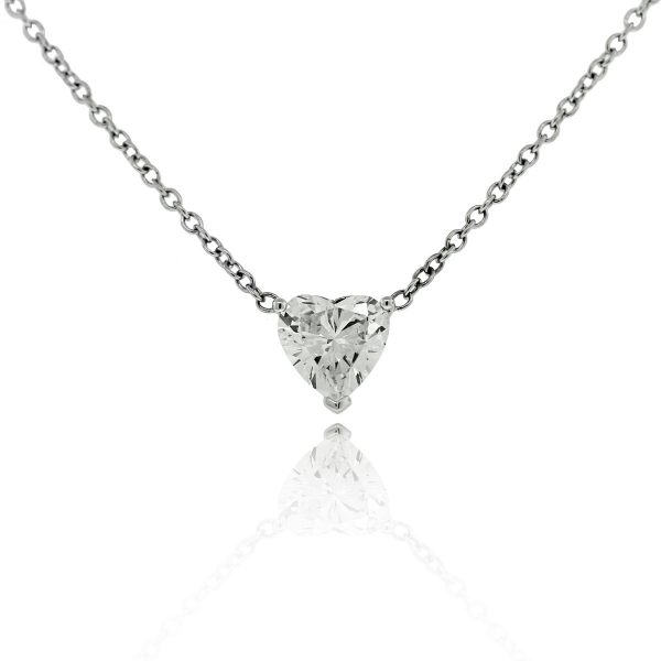 Heart Shaped Diamond Necklace GIA Certified