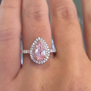 Pink Pear Shape Diamond Ring