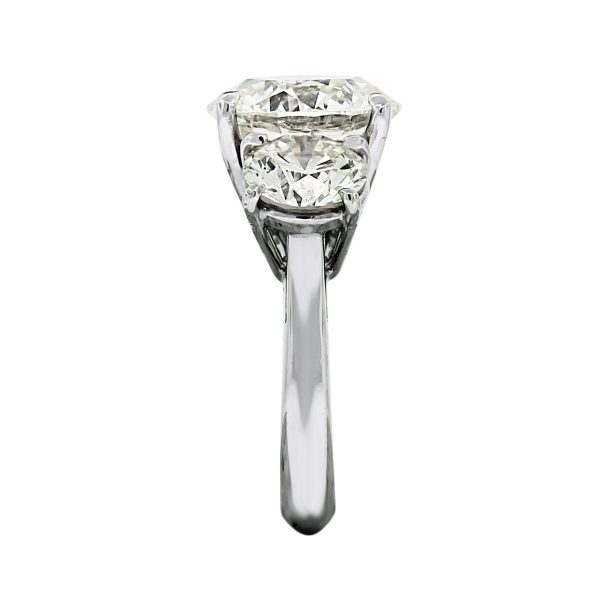 3 stone Platinum 4.01ctw Diamond ring
