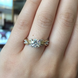 Simon G Two tone engagement ring