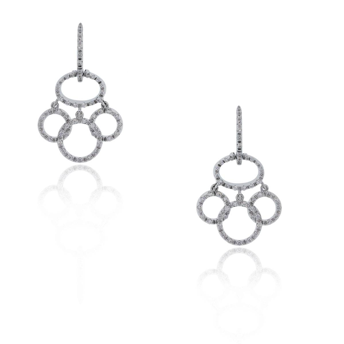 Roberto Coin 18k White Gold Multi Circle Dangle Earrings