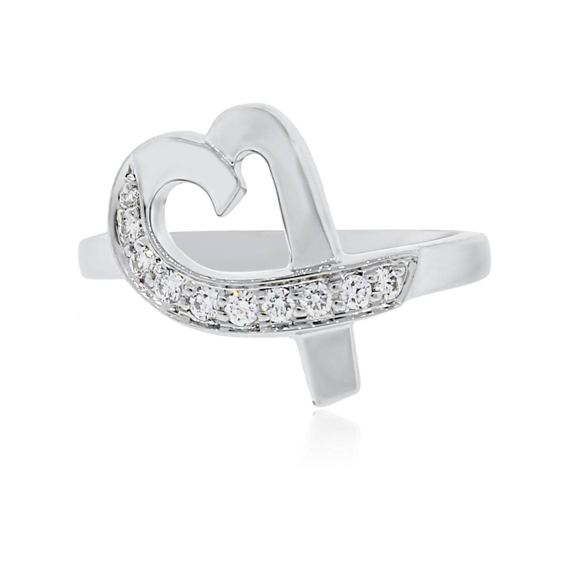 Tiffany & Co. Paloma Picasso White Gold Diamond Loving Heart Ring