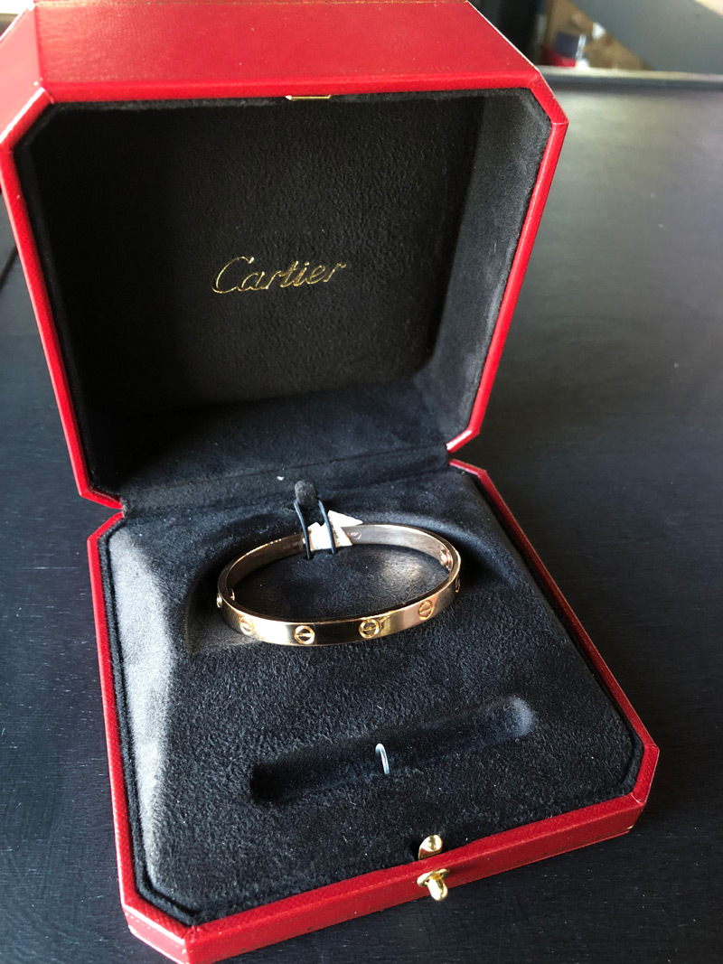 Sold at Auction: An 18K Yellow Gold and Diamond Cartier Love Bracelet  Cartier