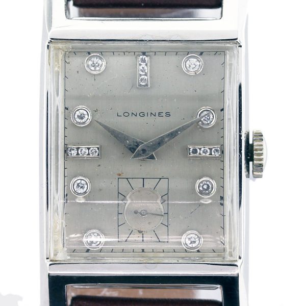Longines 14K White Gold Diamond Dial Watch