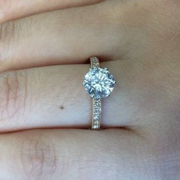 Beautiful rose gold solitaire engagement ring from A Jaffe 