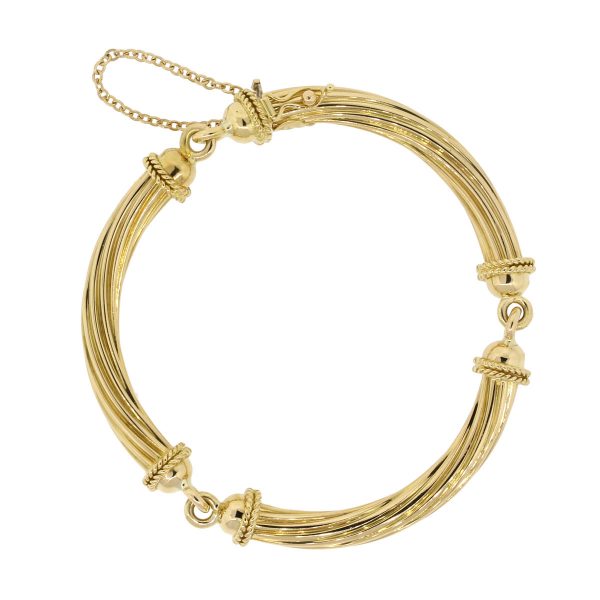 Twisted Yellow Gold Cable Bracelet bangle