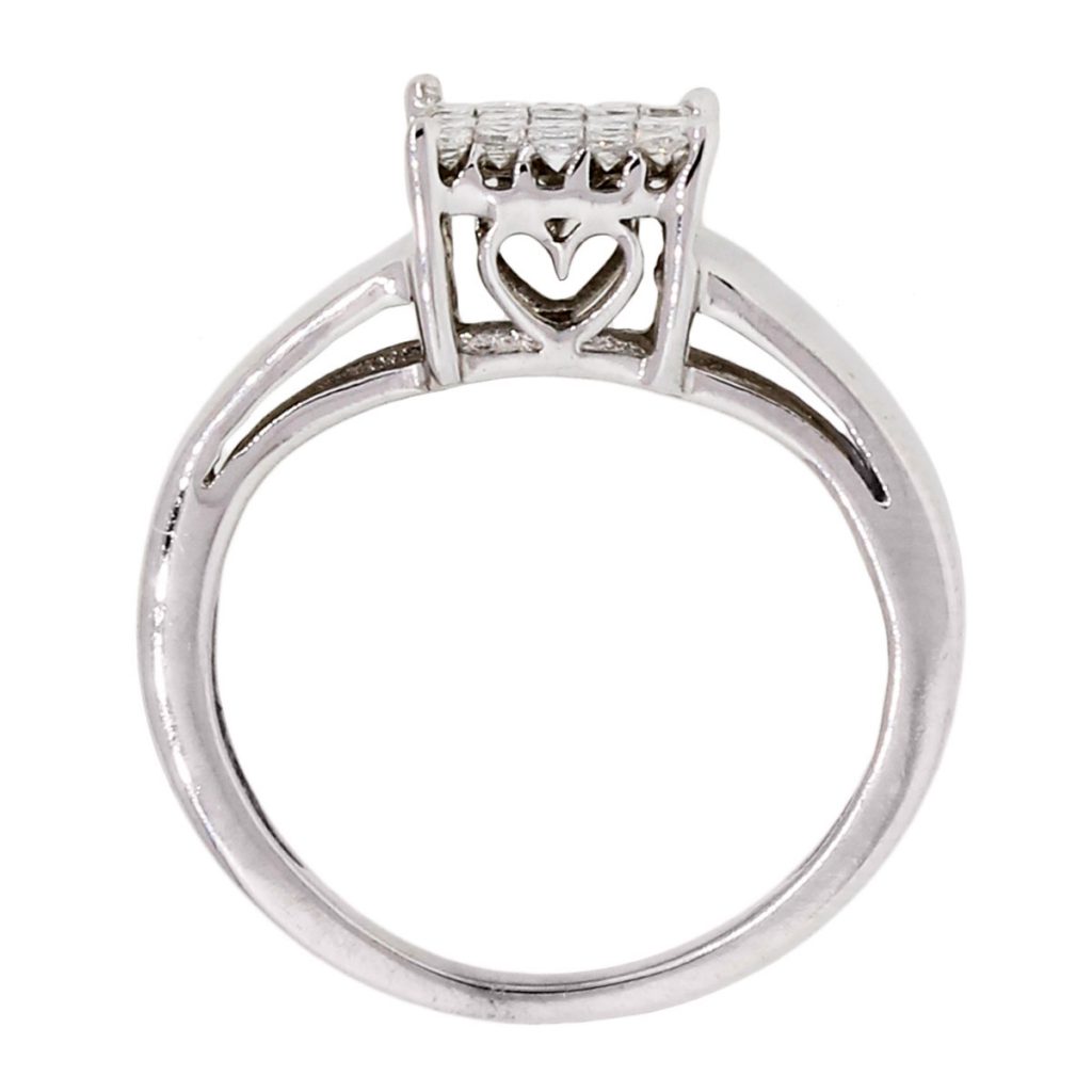 White Gold 0.60ctw Invisible Set Princess Cut Diamond Ring