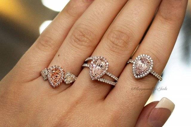 Fancy pink pear shaped engagement rings!