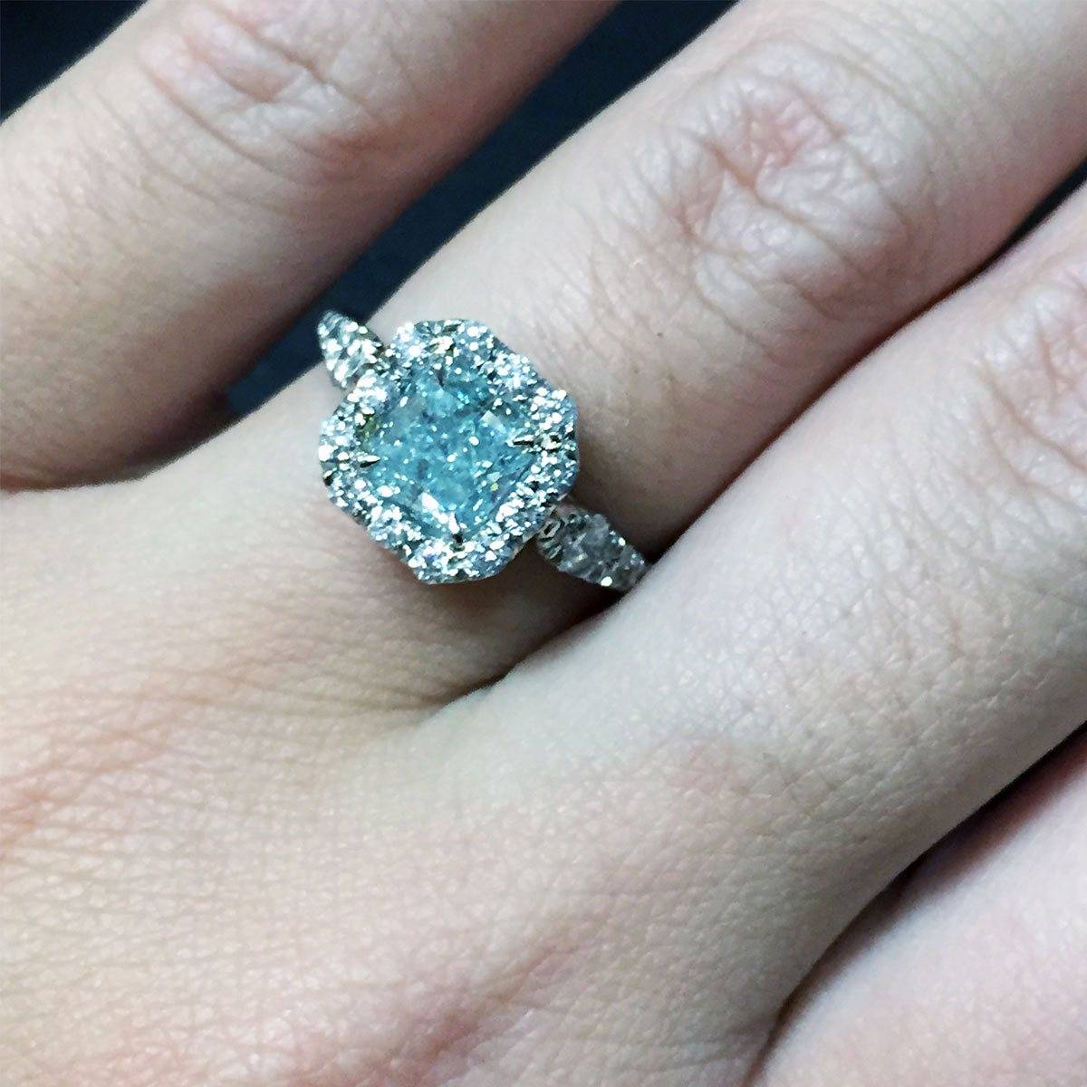 Blue Diamond Engagement Ring