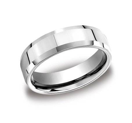 Benchmark satin and bright polish wedding ring
