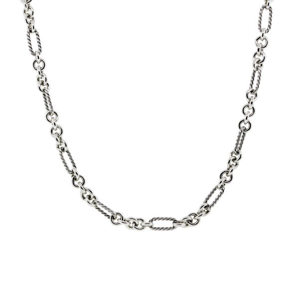 David Yurman Two Tone Large Figaro Chain Necklace