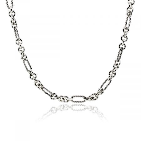 David Yurman 32" Two Tone Large Figaro Chain Necklace