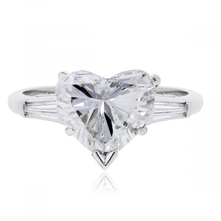 Platinum 2.96ct Heart Shape Diamond Engagement Ring