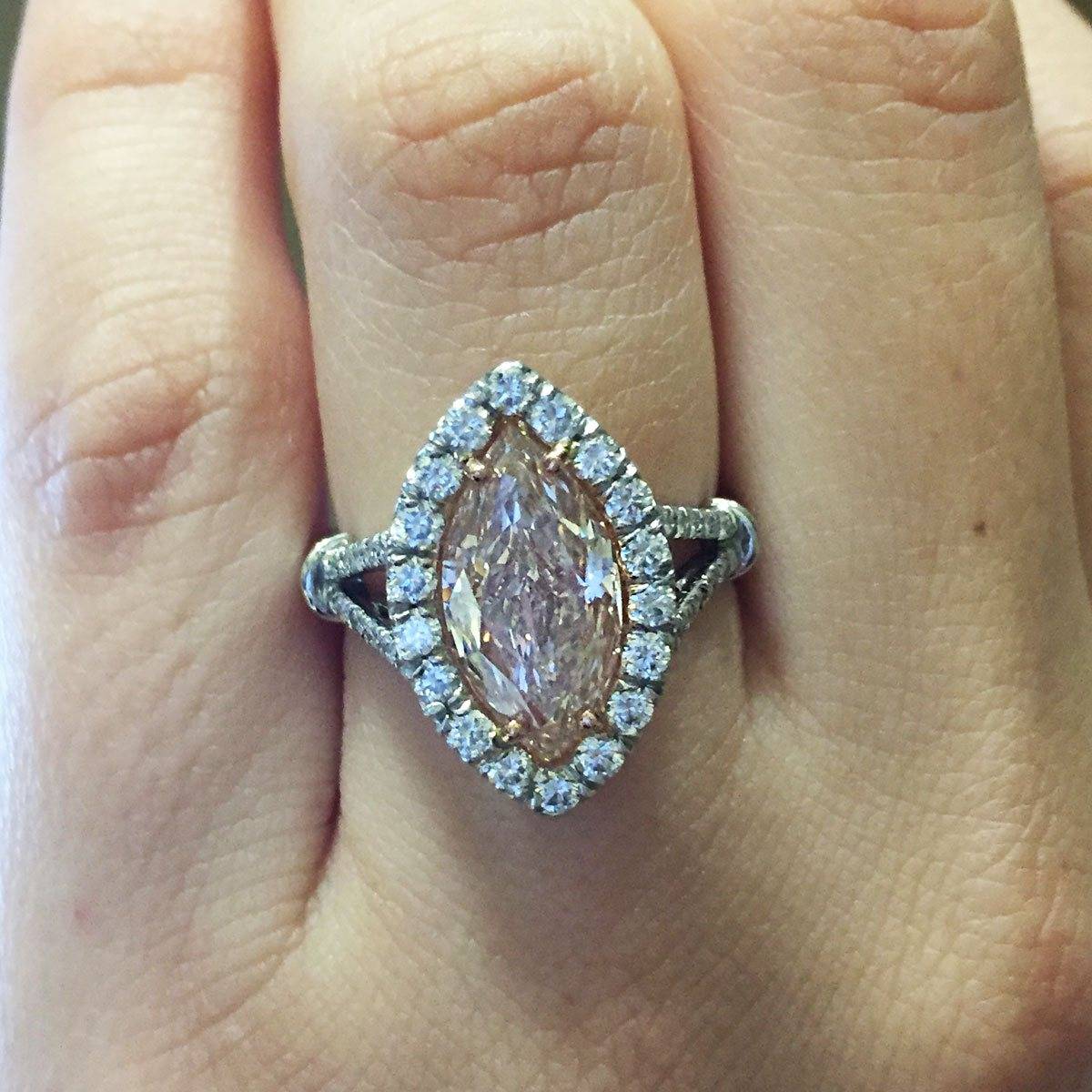 Pink diamond engagement ring