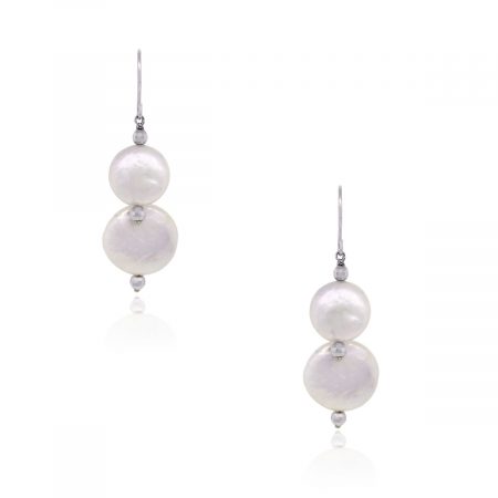 pearl drop earrings in white gold