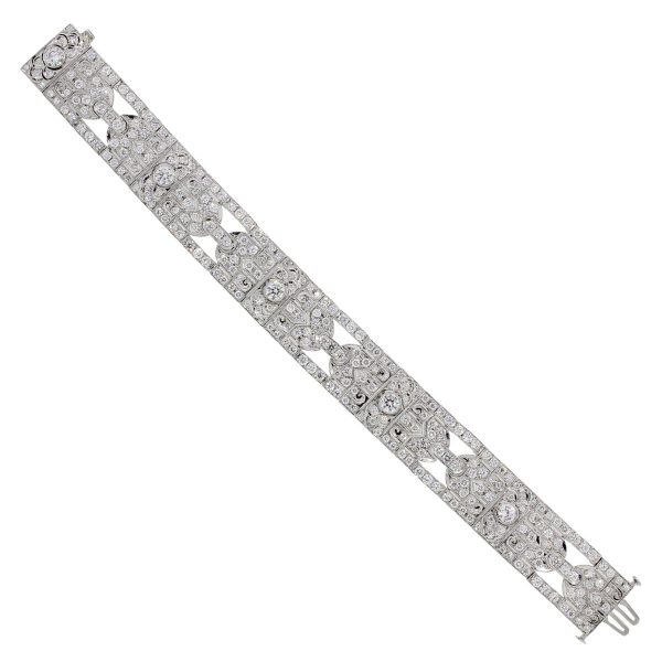 Platinum 7.25ctw Diamond Deco vintage bracelet