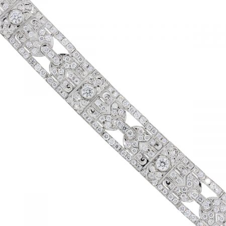 Platinum 7.25ctw Diamond Deco style bracelet