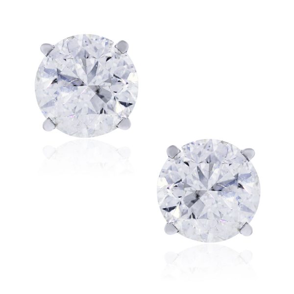 14k White Gold 6.14ctw diamond stud earrings