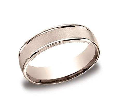 Rose gold mens wedding ring