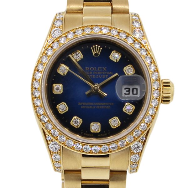 Rolex Datejust Gold Diamond Dial Ladies Watch