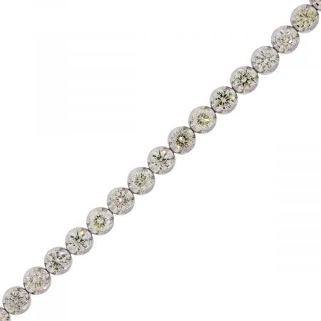 18k White Gold 14.5ctw Round Brilliant Diamond Tennis Bracelet