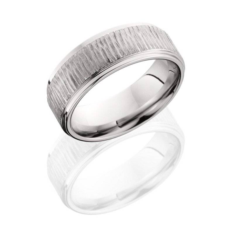 Silver tree bark wedding ring