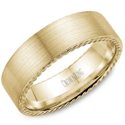 Yellow gold mens wedding ring