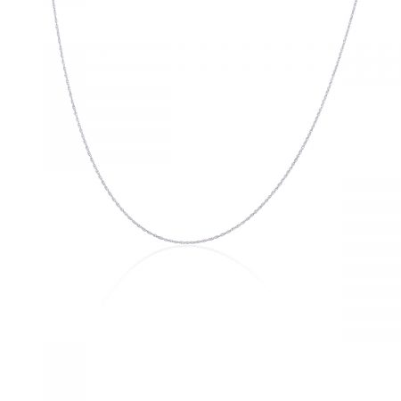 14k White Gold Thin Link Chain Necklace