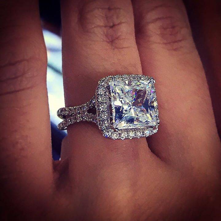 Big square diamond hot sale engagement rings