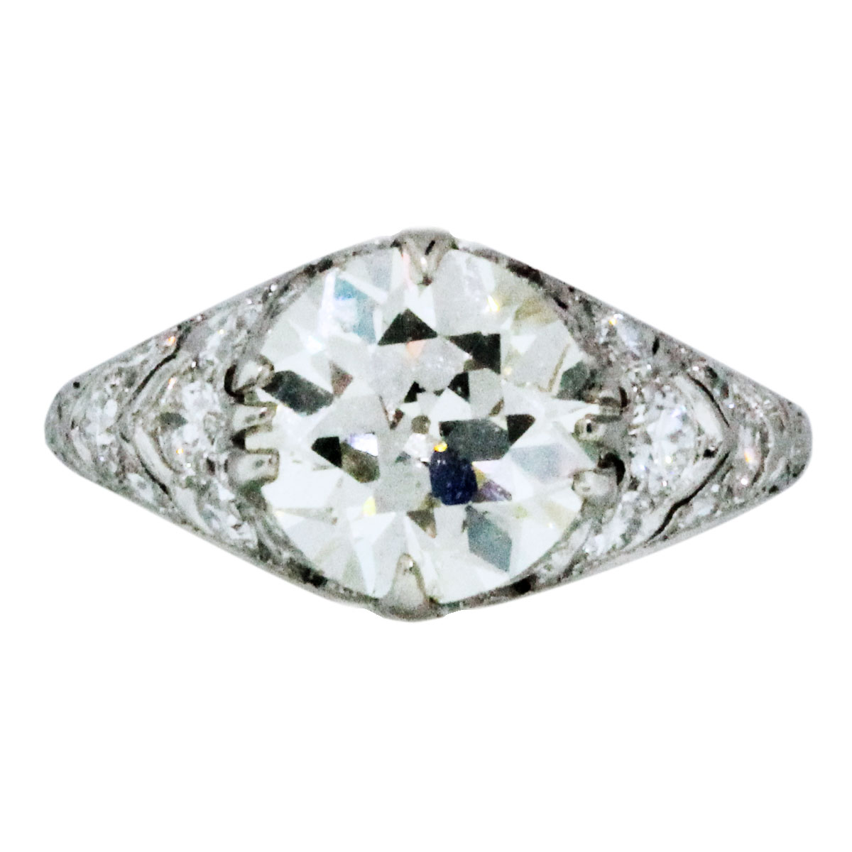 2 carat antique diamond engagement ring