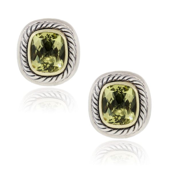 David Yurman Two Tone Lemon Citrine Earrings