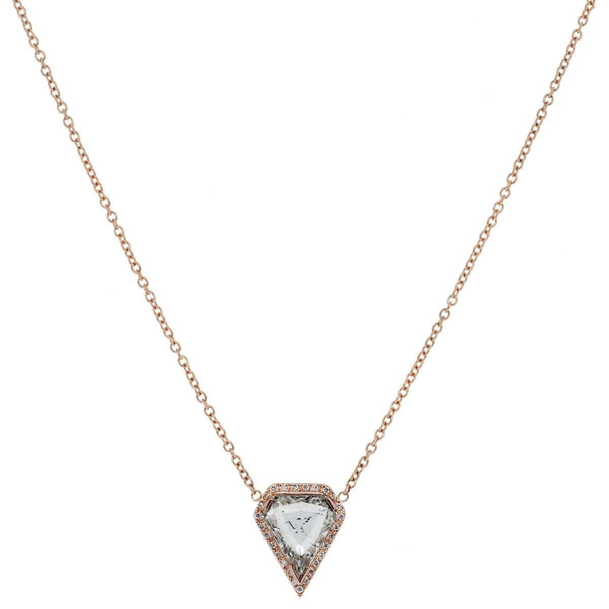 Rose gold diamond pendant