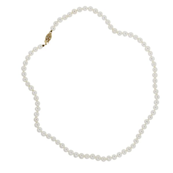 14k Yellow Gold Pearl Strand Necklace