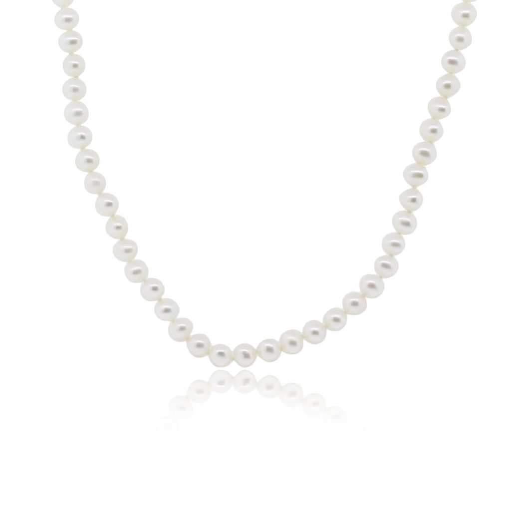 14k Yellow Gold 5.5mm Pearl Strand Necklace