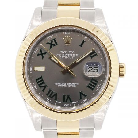 Rolex 116333 Datejust II Gray Slate Green Roman Dial Watch
