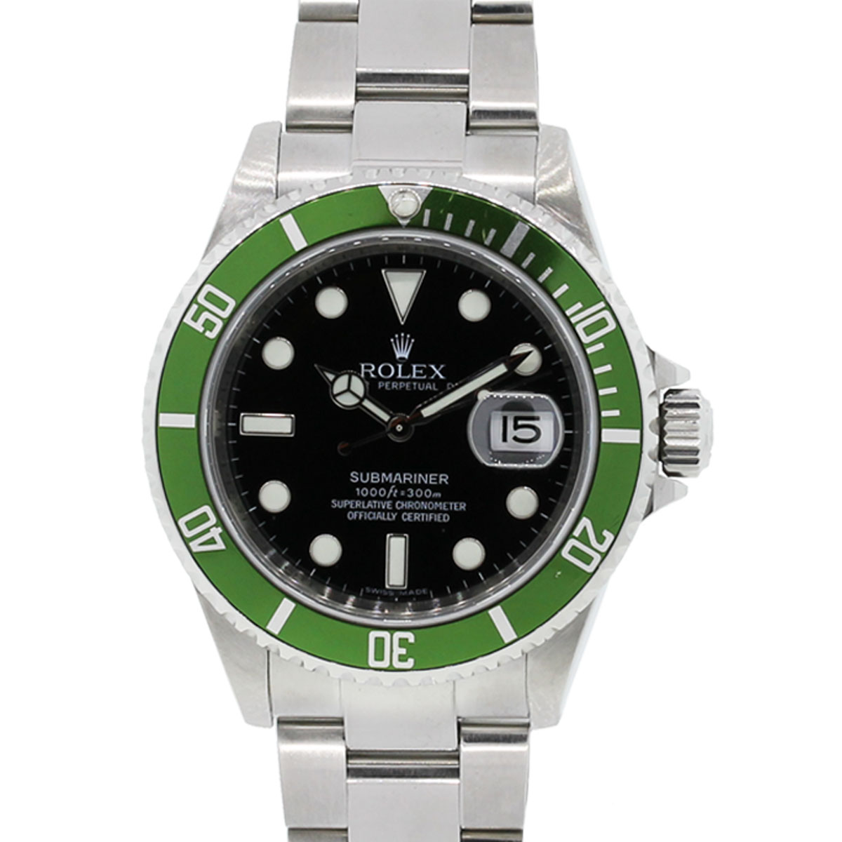 Rolex 16610LV Submariner Green Bezel Black Dial Watch