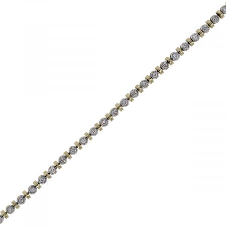 14k Two Tone Gold 2.03ctw Diamond Tennis Bracelet