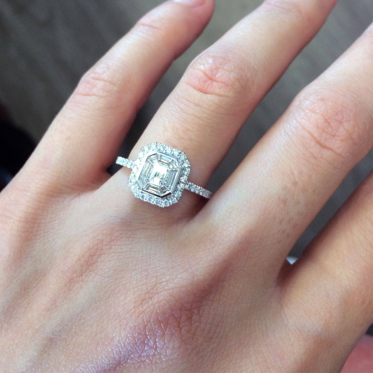 This Art Deco style halo engagement ring is perfect for the bride looking for something alternative on a budget.