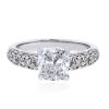 14k White Gold 1.01ct GIA certified Cushion Cut Diamond Engagement Ring